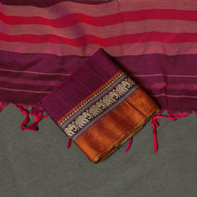 Dharwad Cotton Plain Thread Border Unstitched Dress Material: Kurta, Bottom & Dupatta 19