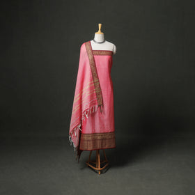 Dharwad Cotton Plain Thread Border Unstitched Dress Material: Kurta, Bottom & Dupatta 21