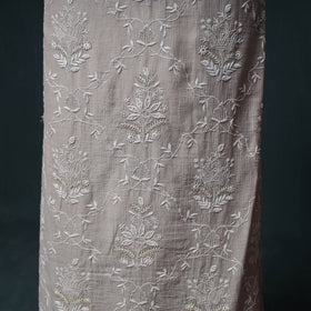 Lucknowi Chikankari Beadwork Mul Chanderi Unstitched Dress Material: Kurta, Bottom & Dupatta 11
