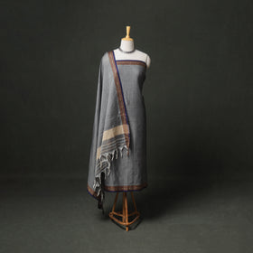 Dharwad Cotton Plain Thread Border Unstitched Dress Material: Kurta, Bottom & Dupatta 23