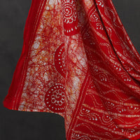 Red - 3pc Cotton Kutch Batik Print Dress Material 16