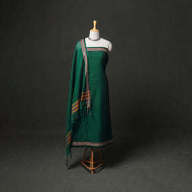 Dharwad Cotton Plain Thread Border Unstitched Dress Material: Kurta, Bottom & Dupatta 24