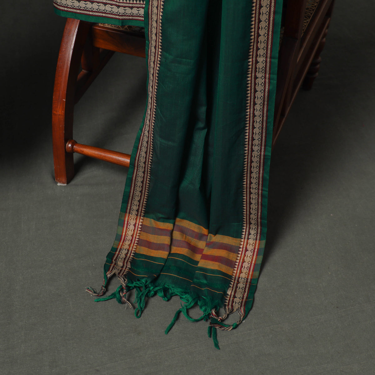 Dharwad Cotton Plain Thread Border Unstitched Dress Material: Kurta, Bottom & Dupatta 24