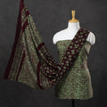 Green 3pc Cotton Kutch Batik Print Dress Material 