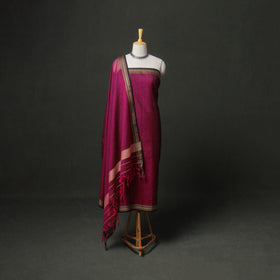 Dharwad Cotton Plain Thread Border Unstitched Dress Material: Kurta, Bottom & Dupatta 26