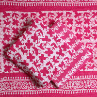 Pink - 3pc Cotton Kutch Batik Print Dress Material 06