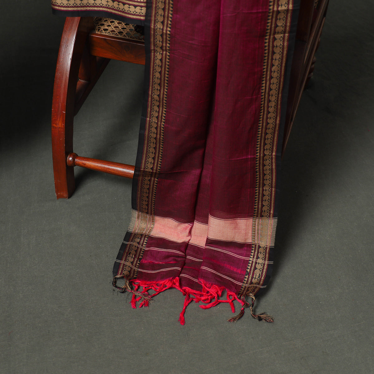 Dharwad Cotton Plain Thread Border Unstitched Dress Material: Kurta, Bottom & Dupatta 26