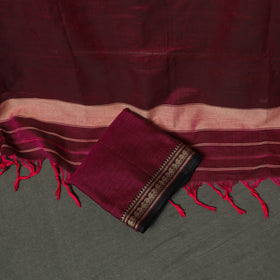 Dharwad Cotton Plain Thread Border Unstitched Dress Material: Kurta, Bottom & Dupatta 26
