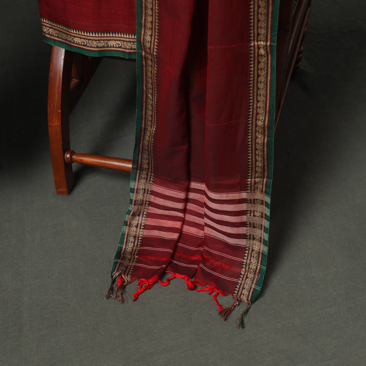Dharwad Cotton Plain Thread Border Unstitched Dress Material: Kurta, Bottom & Dupatta 27
