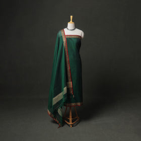 Dharwad Cotton Plain Thread Border Unstitched Dress Material: Kurta, Bottom & Dupatta 28