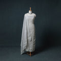 Lucknowi Chikankari Kota Doria Cotton Semi Stitched Dress Material: Kurta with Dupatta 15