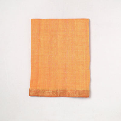 Orange - Mangalagiri Handloom Cotton Zari Border Precut Fabric (1.6 meter) 01