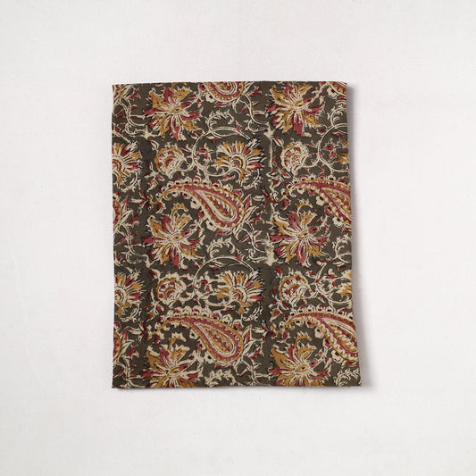 Green - Kalamkari Block Printed Cotton Precut Fabric (1.15 meter) 01
