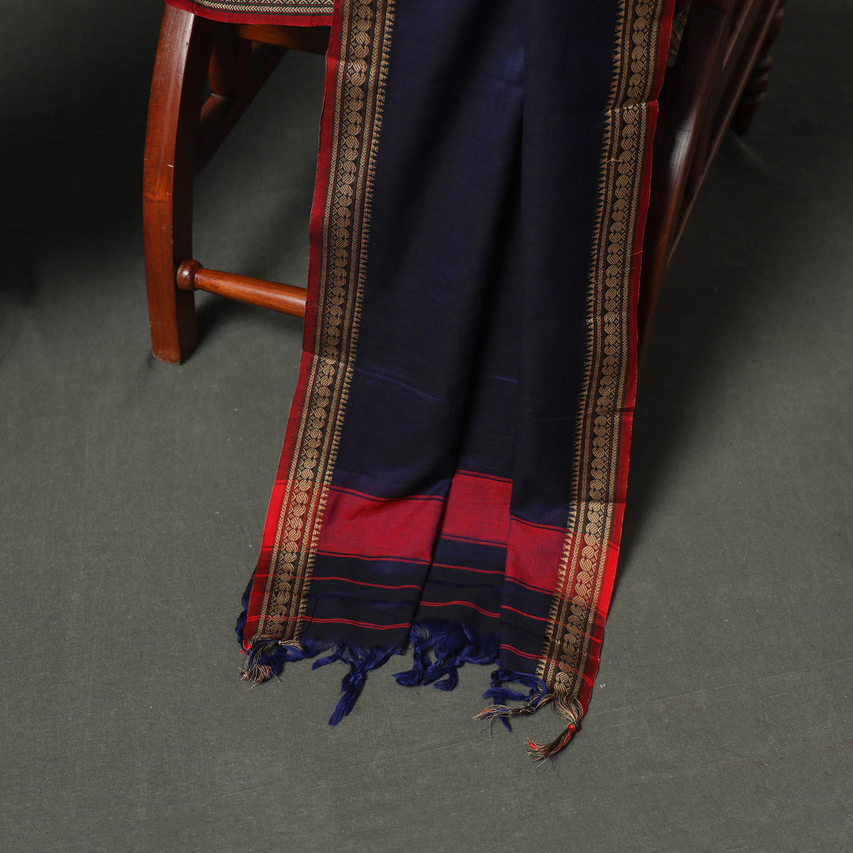 Dharwad Cotton Plain Thread Border Unstitched Dress Material: Kurta, Bottom & Dupatta 29