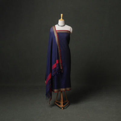 Dharwad Cotton Plain Thread Border Unstitched Dress Material: Kurta, Bottom & Dupatta 29