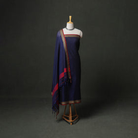 Dharwad Cotton Plain Thread Border Unstitched Dress Material: Kurta, Bottom & Dupatta 29