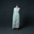 Lucknowi Chikankari Kota Doria Cotton Semi Stitched Dress Material: Kurta with Dupatta 17