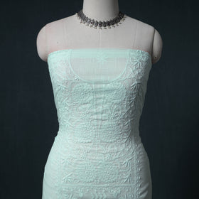 Lucknowi Chikankari Kota Doria Cotton Semi Stitched Dress Material: Kurta with Dupatta 17