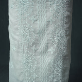 Lucknowi Chikankari Kota Doria Cotton Semi Stitched Dress Material: Kurta with Dupatta 17