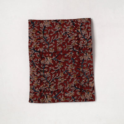 Red - Kalamkari Block Printed Cotton Precut Fabric (1 meter) 07
