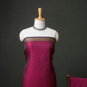 Dharwad Cotton Plain Thread Border Unstitched Dress Material: Kurta, Bottom & Dupatta 30