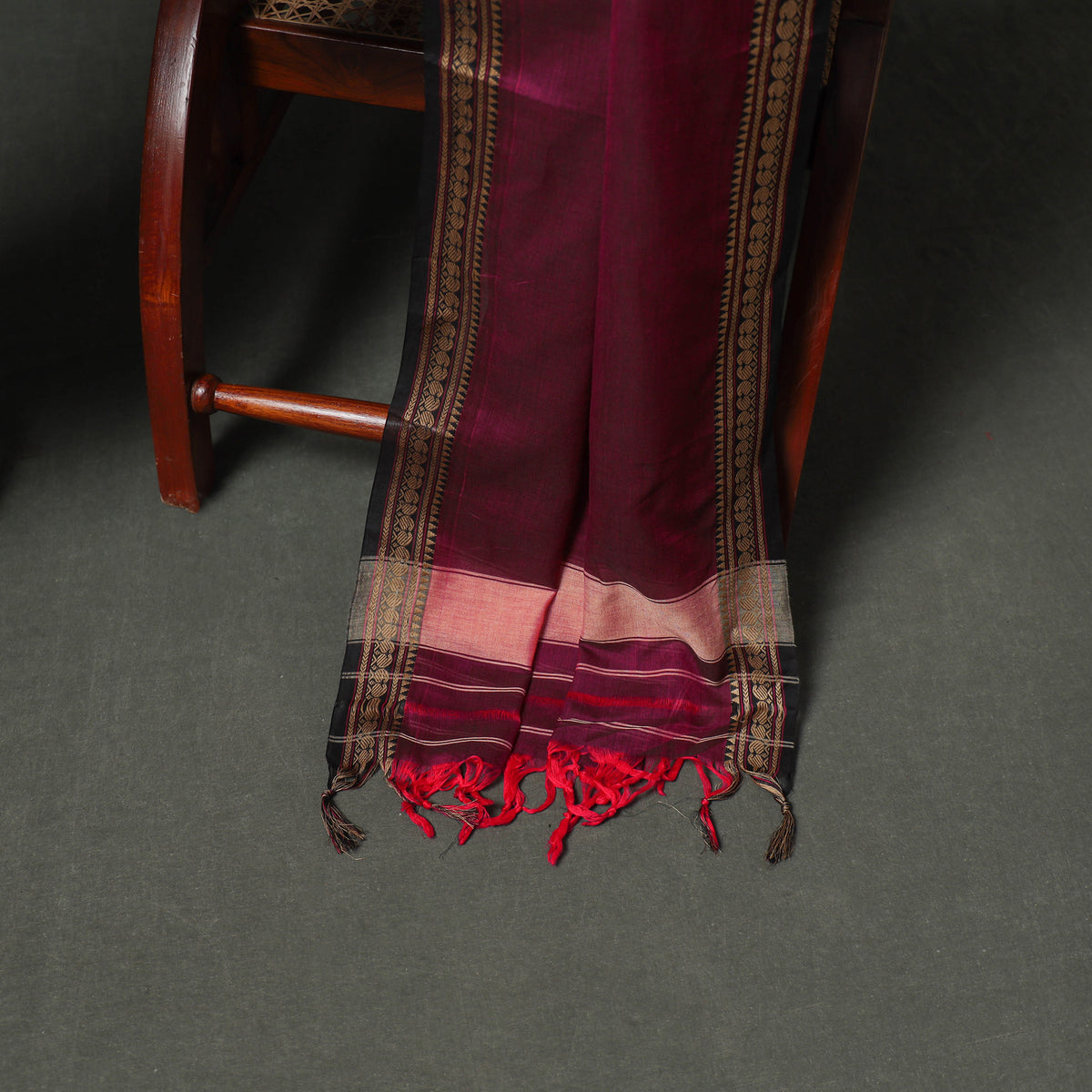 Dharwad Cotton Plain Thread Border Unstitched Dress Material: Kurta, Bottom & Dupatta 30