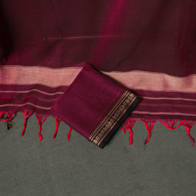 Dharwad Cotton Plain Thread Border Unstitched Dress Material: Kurta, Bottom & Dupatta 30