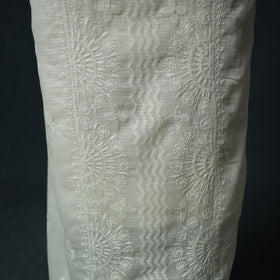 Lucknowi Chikankari Kota Doria Cotton Semi Stitched Dress Material: Kurta with Dupatta 18
