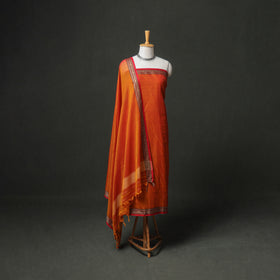 Dharwad Cotton Plain Thread Border Unstitched Dress Material: Kurta, Bottom & Dupatta 32