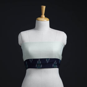 White - woollen plain blouse piece 02 - handcrafted