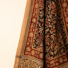 Black - Handloom Cotton Block Printed Pedana Kalamkari Towel 11