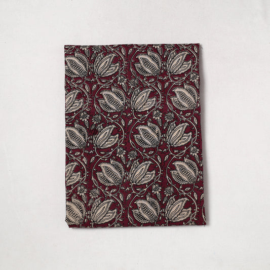 Maroon - Kalamkari Printed Cotton Precut Fabric (0.85 meter) 20