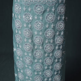 Lucknowi Chikankari Heavy Sequin & Beadwork Organza Silk Unstitched Dress Material: Kurta with Dupatta 21