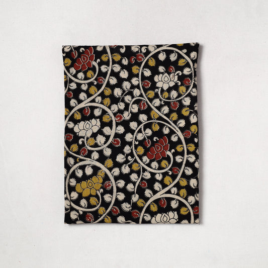 Black - Kalamkari Printed Cotton Precut Fabric (1 meter) 22