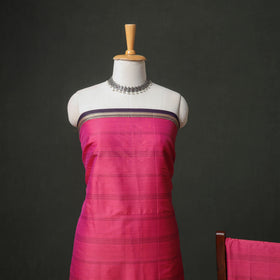 Dharwad Cotton Plain Thread Border Unstitched Dress Material: Kurta, Bottom & Dupatta 34