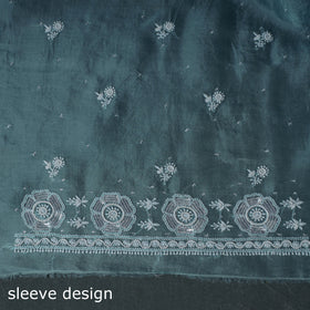 Lucknowi Chikankari Heavy Sequin & Beadwork Organza Silk Unstitched Dress Material: Kurta with Dupatta 21