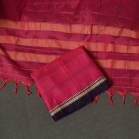 Dharwad Cotton Plain Thread Border Unstitched Dress Material: Kurta, Bottom & Dupatta 34