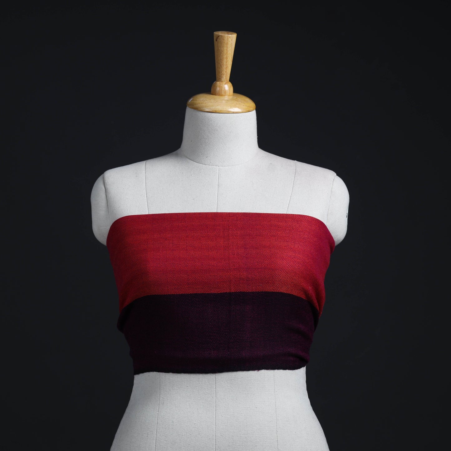 Red - Woollen Plain Blouse Piece 14