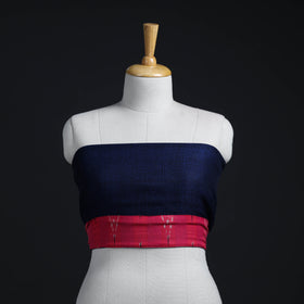 Blue - woollen plain blouse piece 19 - handcrafted