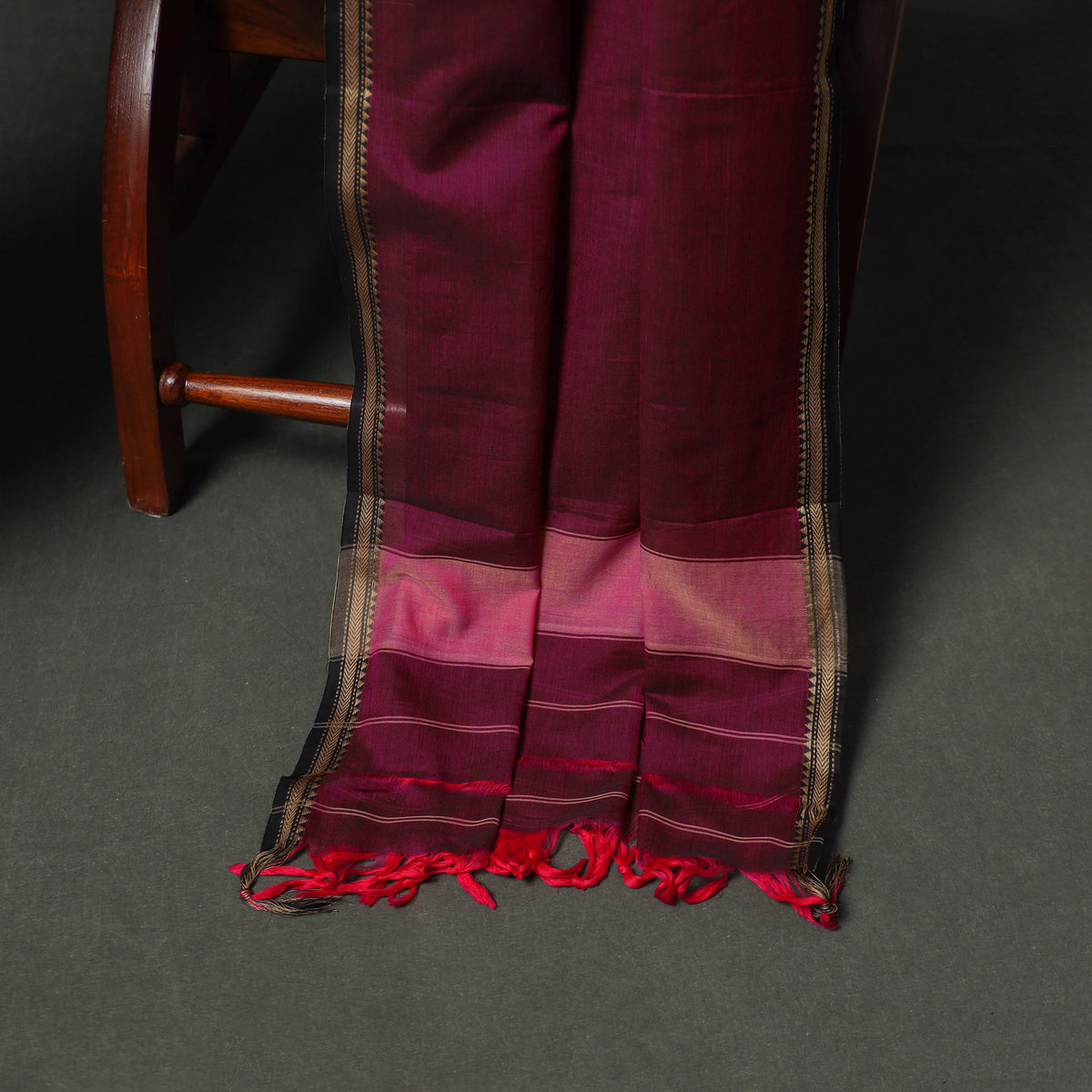 Dharwad Cotton Plain Thread Border Unstitched Dress Material: Kurta, Bottom & Dupatta 36