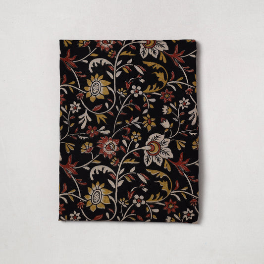 Black - Kalamkari Printed Cotton Precut Fabric (1.35 meter) 26