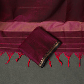 Dharwad Cotton Plain Thread Border Unstitched Dress Material: Kurta, Bottom & Dupatta 36