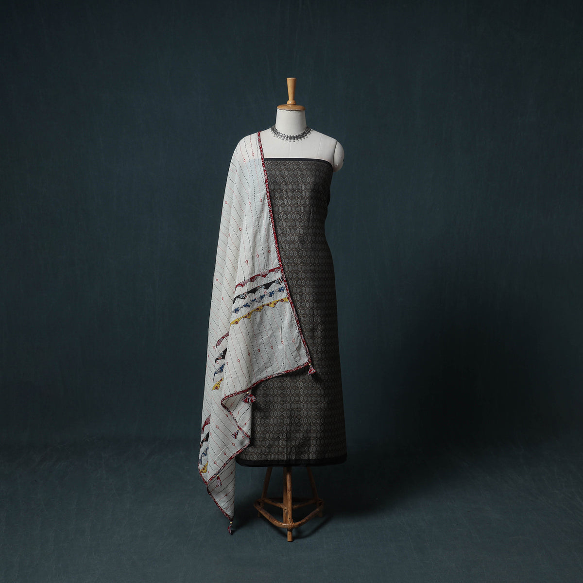 Banarasi Brocade Viscose Unstitched Dress Material: Kurta with Dupatta 01