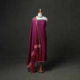 Dharwad Cotton Plain Thread Border Unstitched Dress Material: Kurta, Bottom & Dupatta 36
