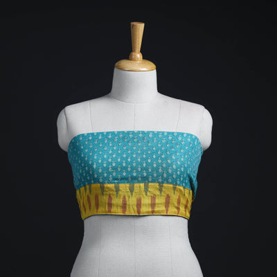 Blue - Block Print Woollen Akola Blouse Piece 22