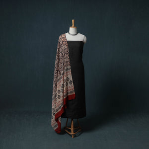 Handloom Pure Linen Bhagalpuri Unstitched Dress Material: Kurta with Dupatta 02