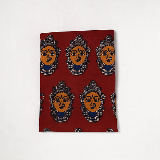 Red - Kalamkari Printed Cotton Precut Fabric (1.2 meter) 27