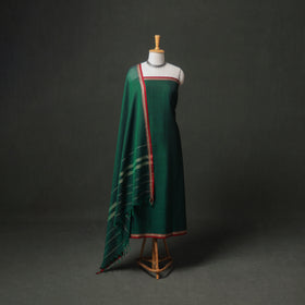 Dharwad Cotton Plain Thread Border Unstitched Dress Material: Kurta, Bottom & Dupatta 38