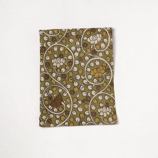 Green - Kalamkari Printed Cotton Precut Fabric (1.15 meter) 35