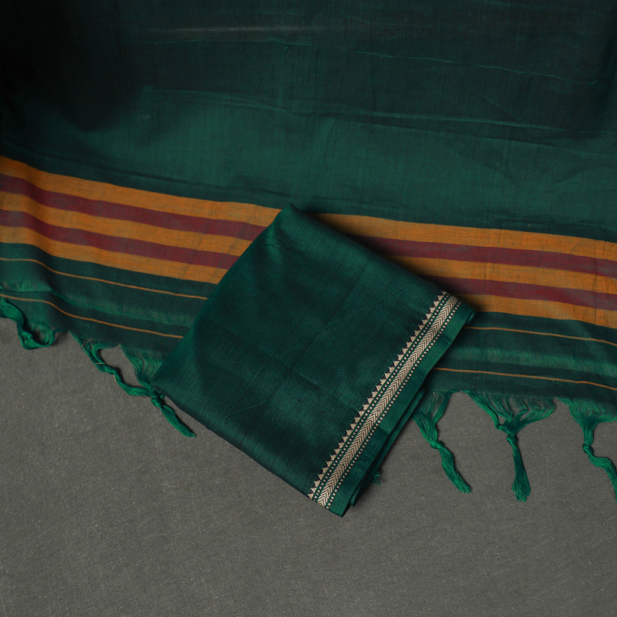 Dharwad Cotton Plain Thread Border Unstitched Dress Material: Kurta, Bottom & Dupatta 39